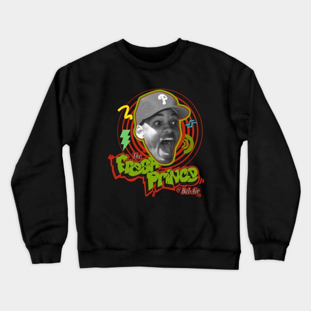 the fresh prince of bel air HAAAAA black Crewneck Sweatshirt by mynamekian